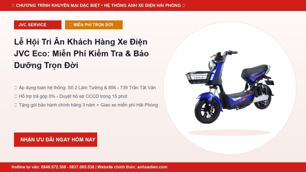 Lễ Hội Tri Ân Khách Hàng Xe Điện JVC Eco: Miễn Phí Kiểm Tra & Bảo Dưỡng Trọn Đời