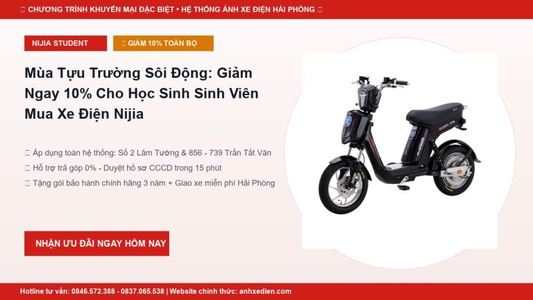 Mùa Tựu Trường Sôi Động: Giảm Ngay 10% Cho Học Sinh Sinh Viên Mua Xe Điện Nijia