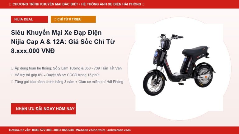 Siêu Khuyến Mại Xe Đạp Điện Nijia Cap A & 12A: Giá Sốc Chỉ Từ 8.xxx.000 VNĐ
